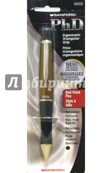 Ручка шариковая черная PhD 69302 (корич. корпус) Ручка шариковая черная PhD 69302 (корич. корпус)