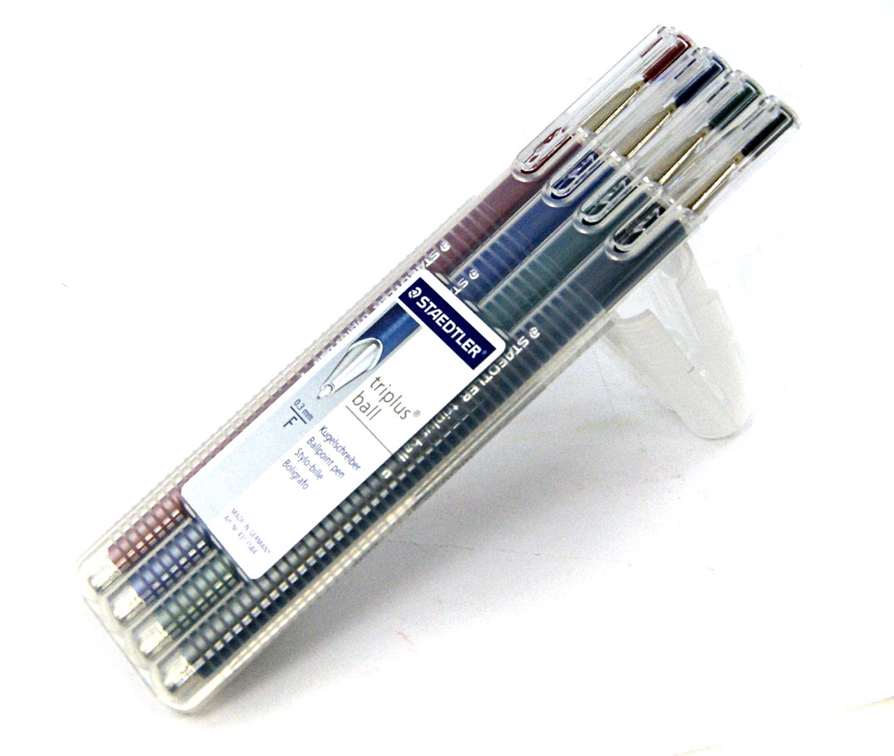 Иллюстрация 1 из 3 для Шариковая ручка "Triplus Ball", F 0,3 мм, набор 4 цвета (431FSB4) | Лабиринт - канцтовы. Источник: Лабиринт