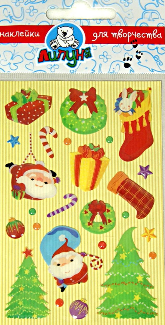 Иллюстрация 1 из 2 для Наклейки детские "Дед Мороз и подарки" (bES015) | Лабиринт - игрушки. Источник: Лабиринт