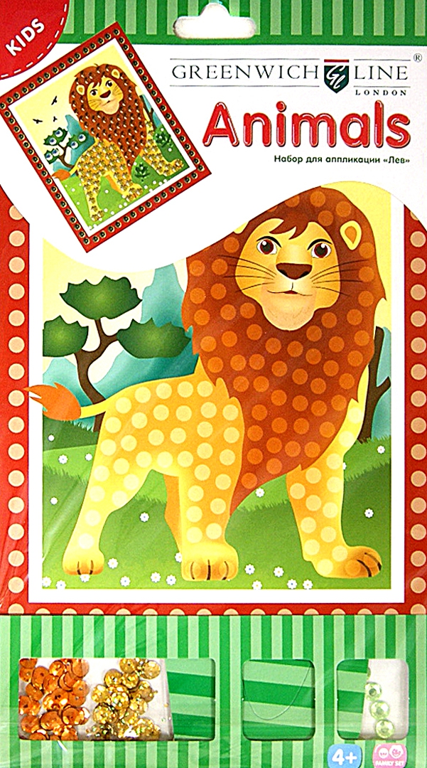 Иллюстрация 1 из 3 для Набор для аппликации "Лев" с пайетками и стразами (AP00255) | Лабиринт - игрушки. Источник: Лабиринт
