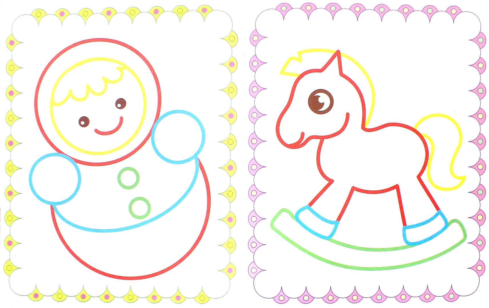 Цветные контуры. Расскраскадля малышей. Рисование с детьми 2-3 лет. Раскраски для самых маленьких. Шаблоны для рисования для детей.