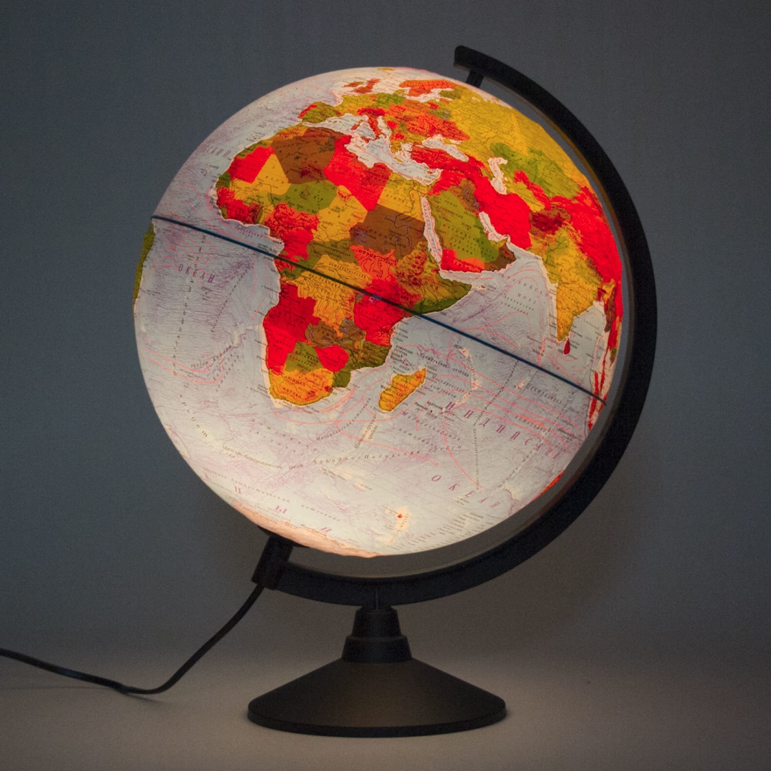Иллюстрация 1 из 25 для Глобус Земли физико-политический рельефный (с подсветкой, d 320 мм) (К013200223) | Лабиринт - канцтовы. Источник: Лабиринт