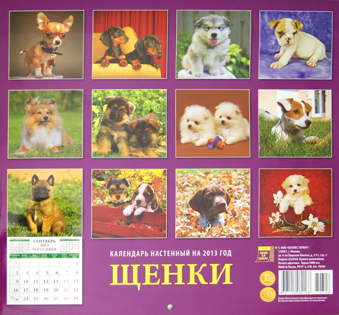 Иллюстрация 1 из 2 для Календарь 2013 "Щенки" (70306) | Лабиринт - сувениры. Источник: Лабиринт