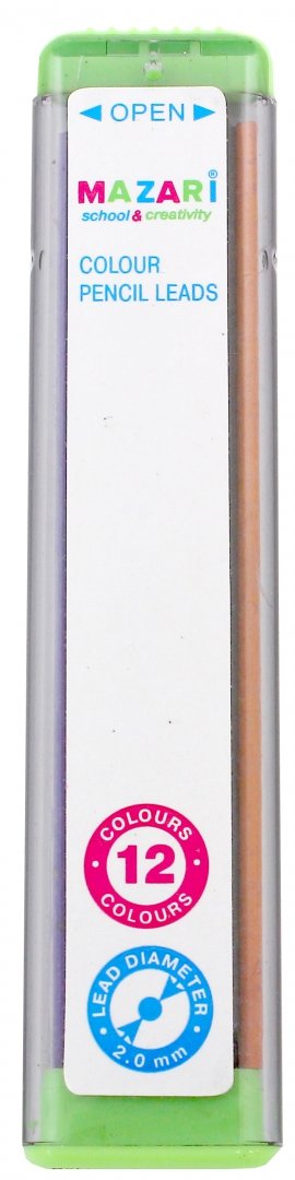Иллюстрация 1 из 14 для Цветные грифели для автоматических карандашей, 12 цветов (М-7915) | Лабиринт - канцтовы. Источник: Лабиринт