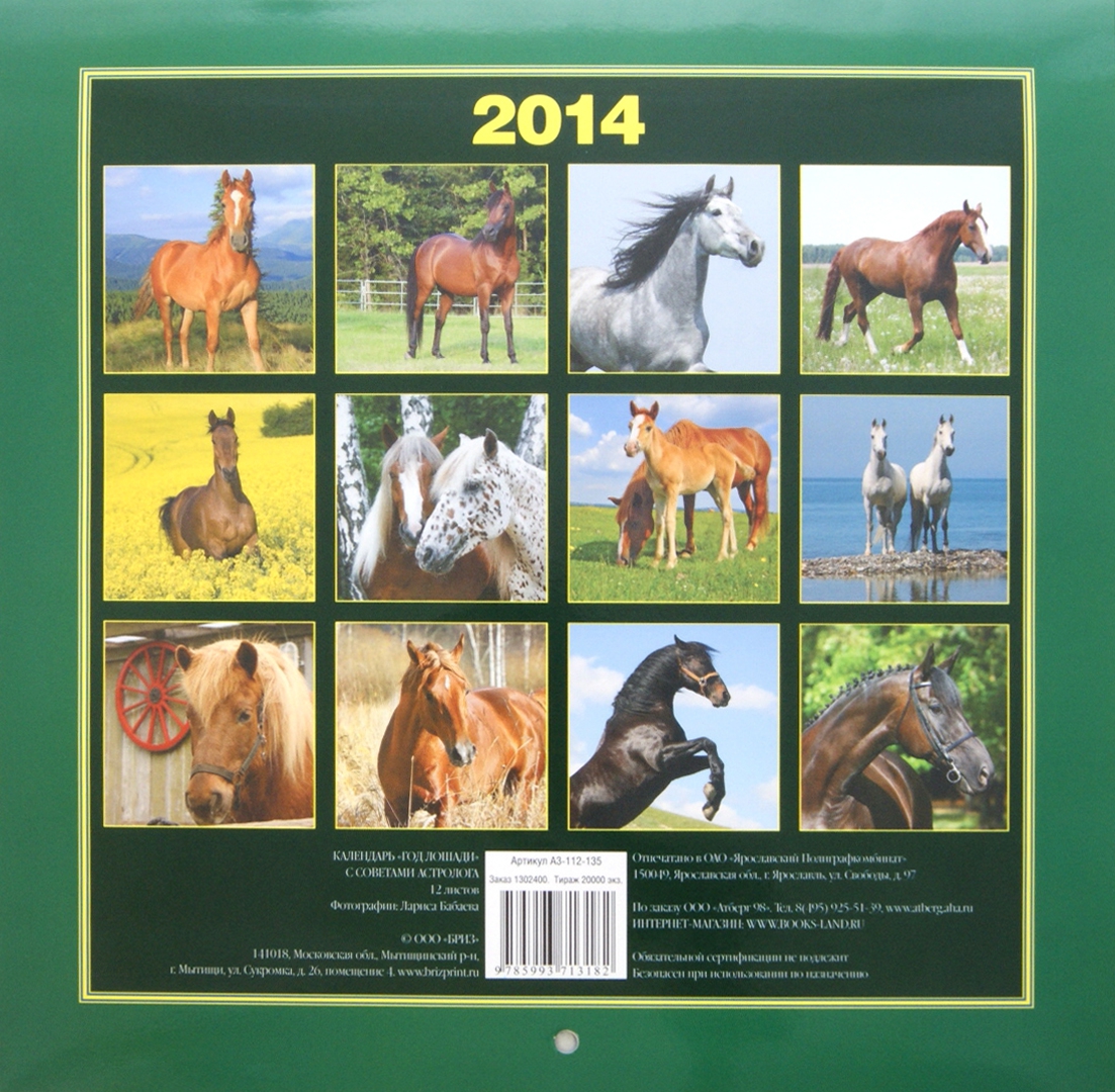 Иллюстрация 2 из 2 для Календарь на 2014 год "Год лошади. С советами астролога" (А3-112-135) | Лабиринт - сувениры. Источник: Лабиринт