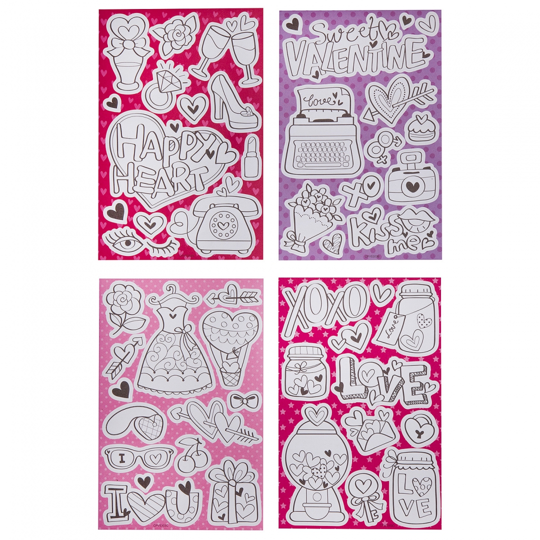 Иллюстрация 2 из 3 для Набор наклеек-раскрасок "Гламур", 4 листа (ВВ2862) | Лабиринт - игрушки. Источник: Лабиринт