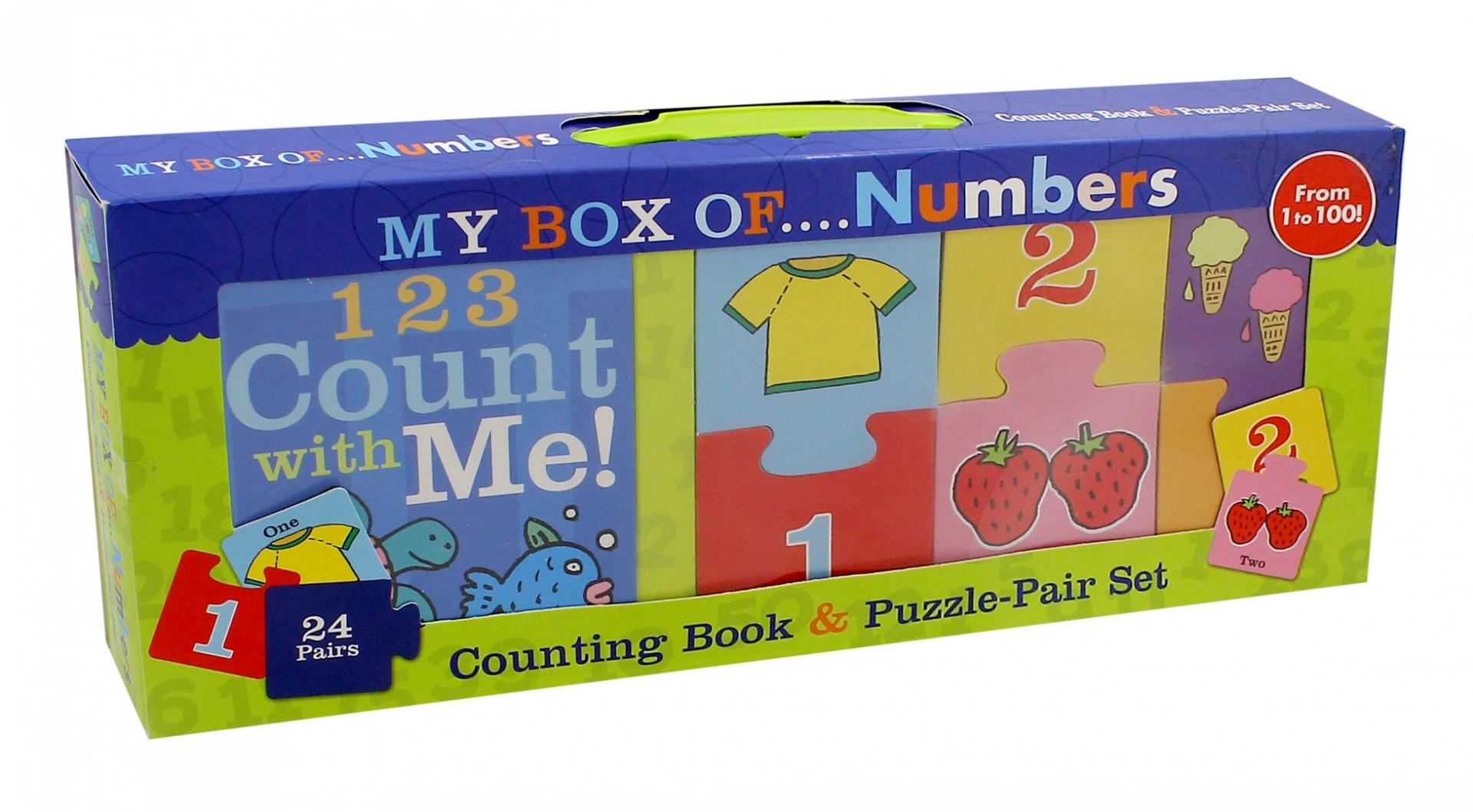 Иллюстрация 1 из 2 для My Box of... Numbers. From 1 to 100! Counting Book and Puzzle-Pair Set | Лабиринт - книги. Источник: Лабиринт