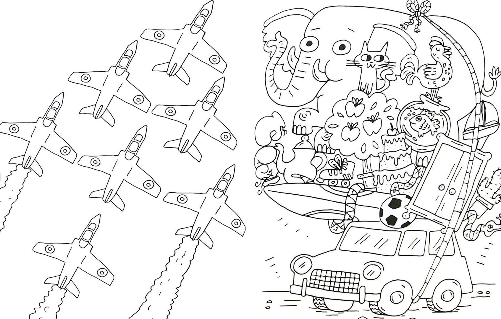 Иллюстрация 2 из 30 для Все самолеты, автомобили и поезда. Книжка-раскраска | Лабиринт - книги. Источник: Лабиринт