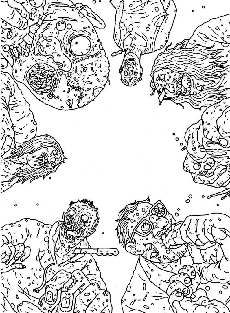 Иллюстрация 2 из 7 для Зомбокраска. Раскраска про Зомби - Жуселину Неко | Лабиринт - книги. Источник: Лабиринт
