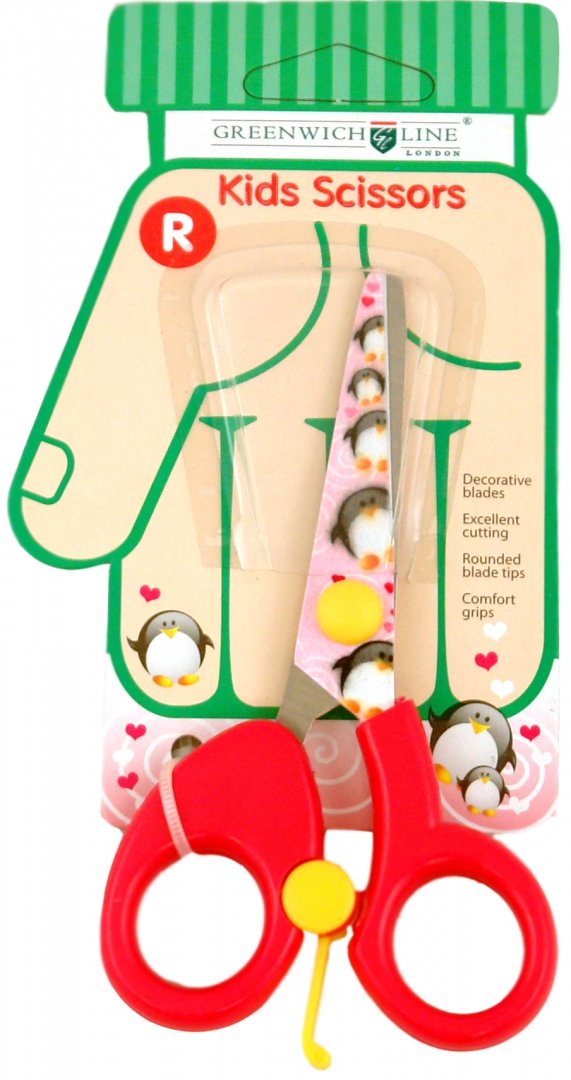 Иллюстрация 1 из 3 для Ножницы детские 130мм с цветными лезвиями "Пингвин" (SAF05054) | Лабиринт - канцтовы. Источник: Лабиринт