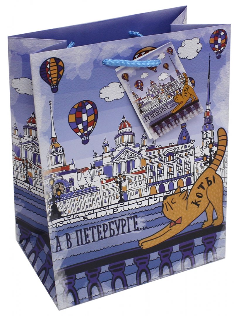 Иллюстрация 1 из 5 для Пакет бумажный 17.8х22.9х9.8 Питерский кот (77268) | Лабиринт - сувениры. Источник: Лабиринт