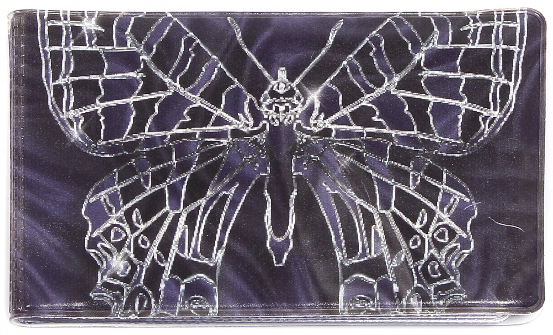 Иллюстрация 1 из 6 для Визитница "Серебряная бабочка на фиолетовом фоне" (038004виз001) | Лабиринт - канцтовы. Источник: Лабиринт