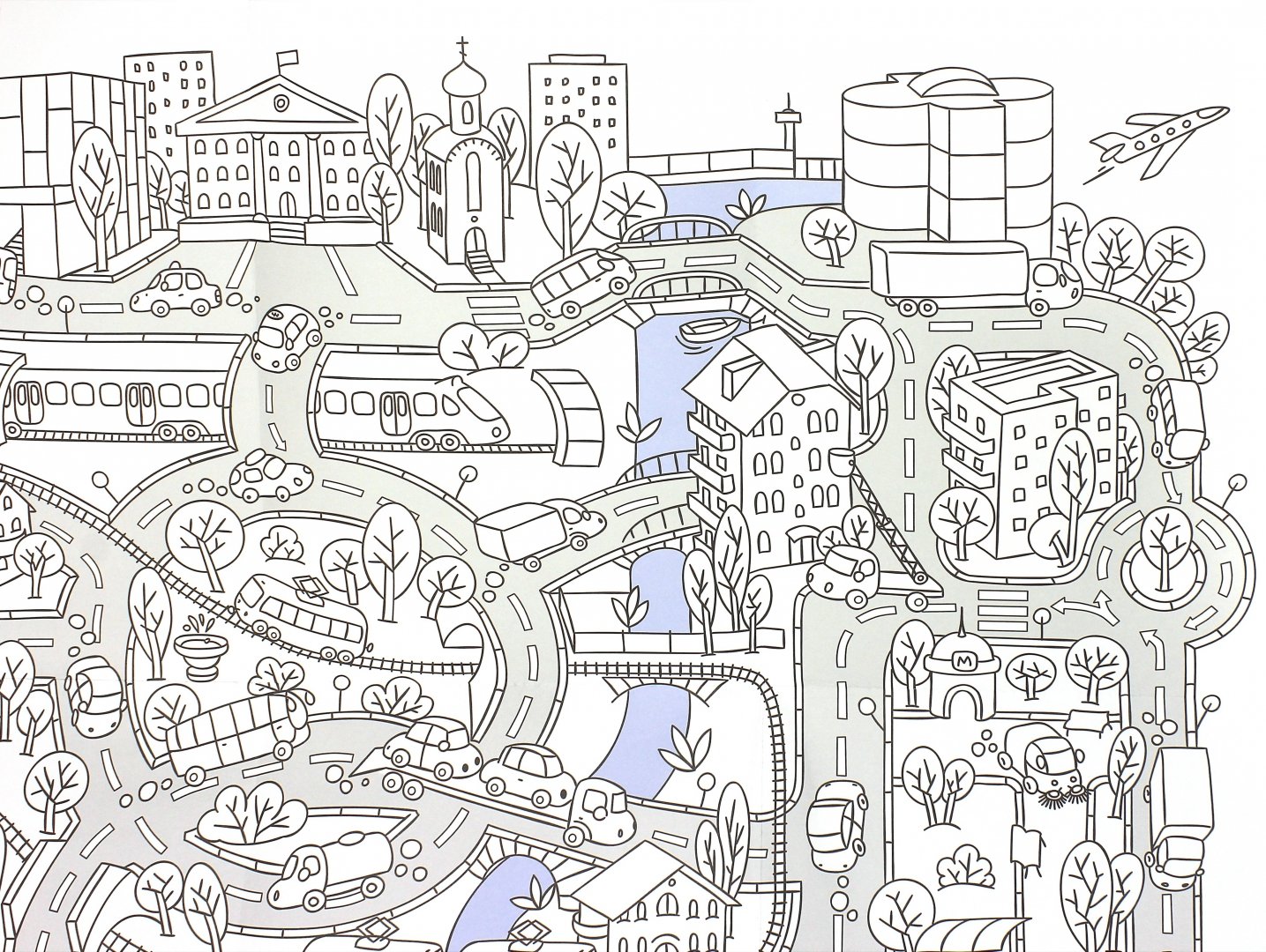 Иллюстрация 3 из 59 для Город. Раскраска-плакат | Лабиринт - книги. Источник: Лабиринт