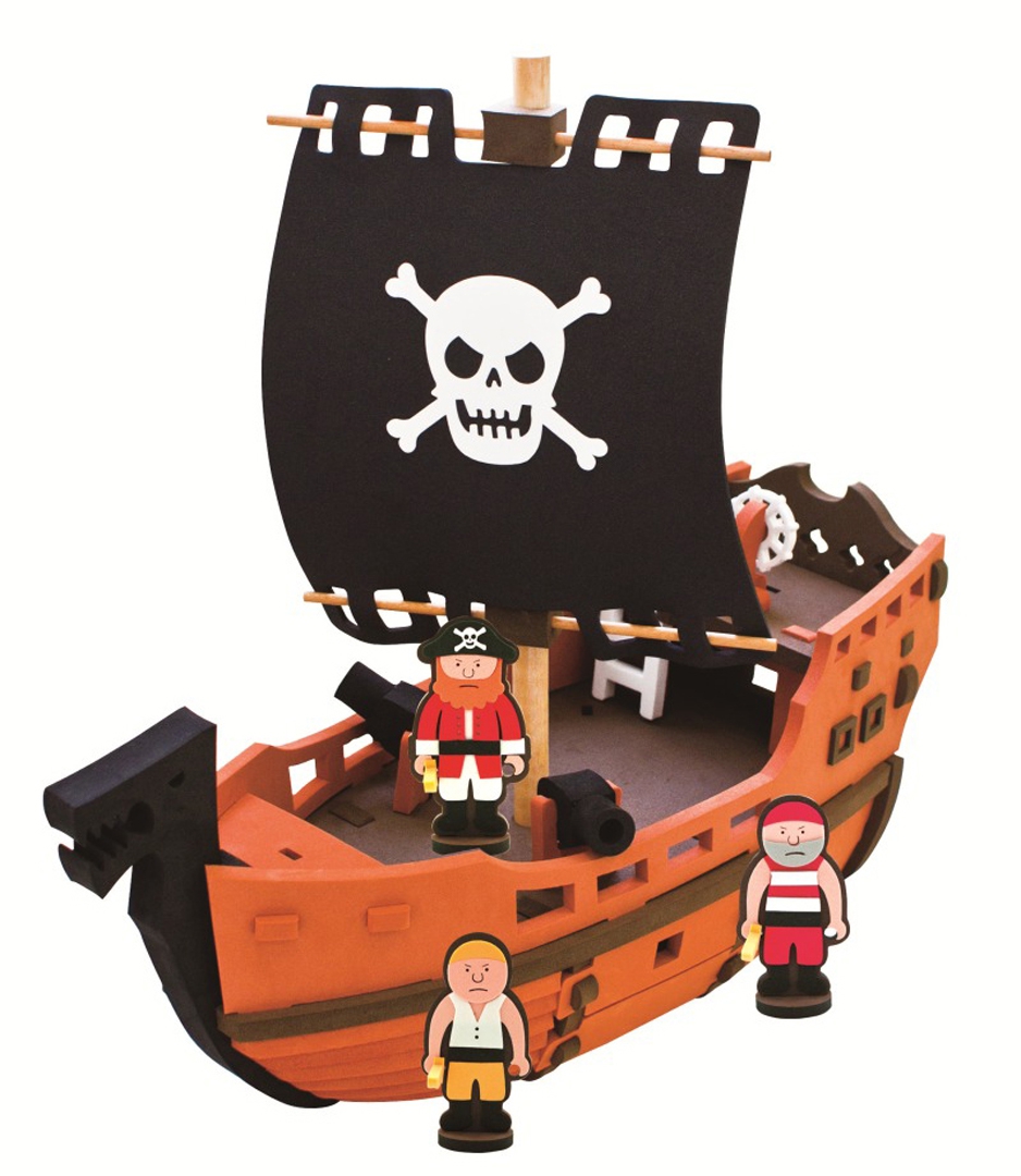 Иллюстрация 1 из 2 для 3D пазл. Мягкий конструктор, 41 деталь "Пиратский корабль" (М5950) | Лабиринт - игрушки. Источник: Лабиринт